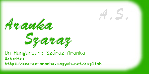 aranka szaraz business card