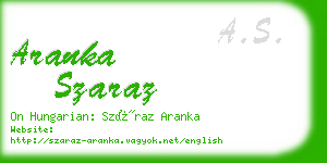 aranka szaraz business card